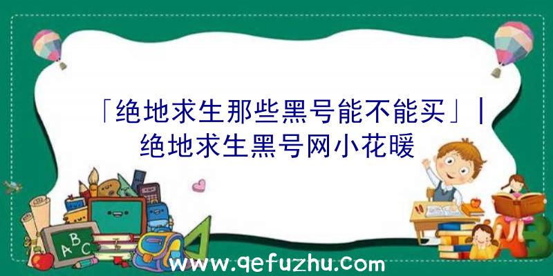 「绝地求生那些黑号能不能买」|绝地求生黑号网小花暖